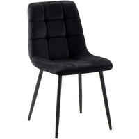 STUHL Samt Schwarz - Schwarz, Textil/Metall (45/84/55cm) - CLP