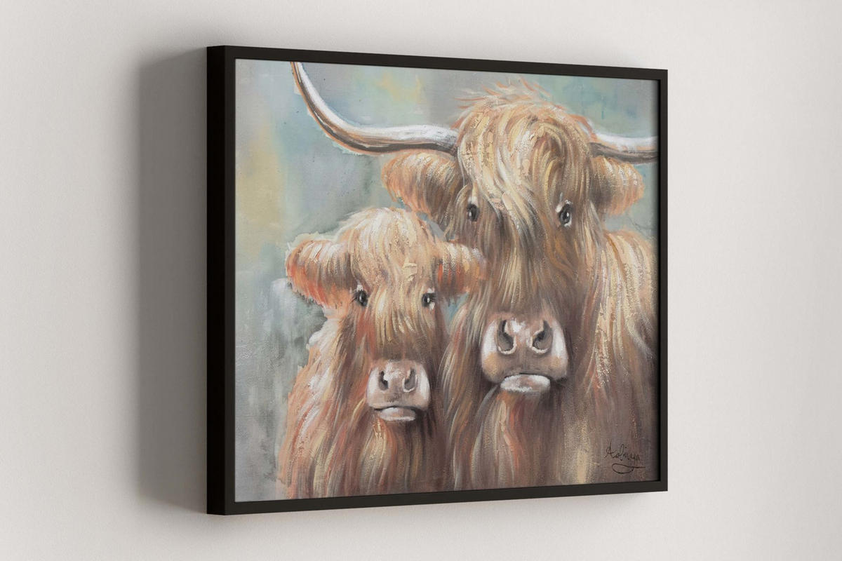 RUČNĚ MALOVANÝ AKRYLOVÝ OBRAZ HNĚDÝ, 100/75 CM - hnědá, dřevo/textil (100/75cm) - KUNSTLOFT