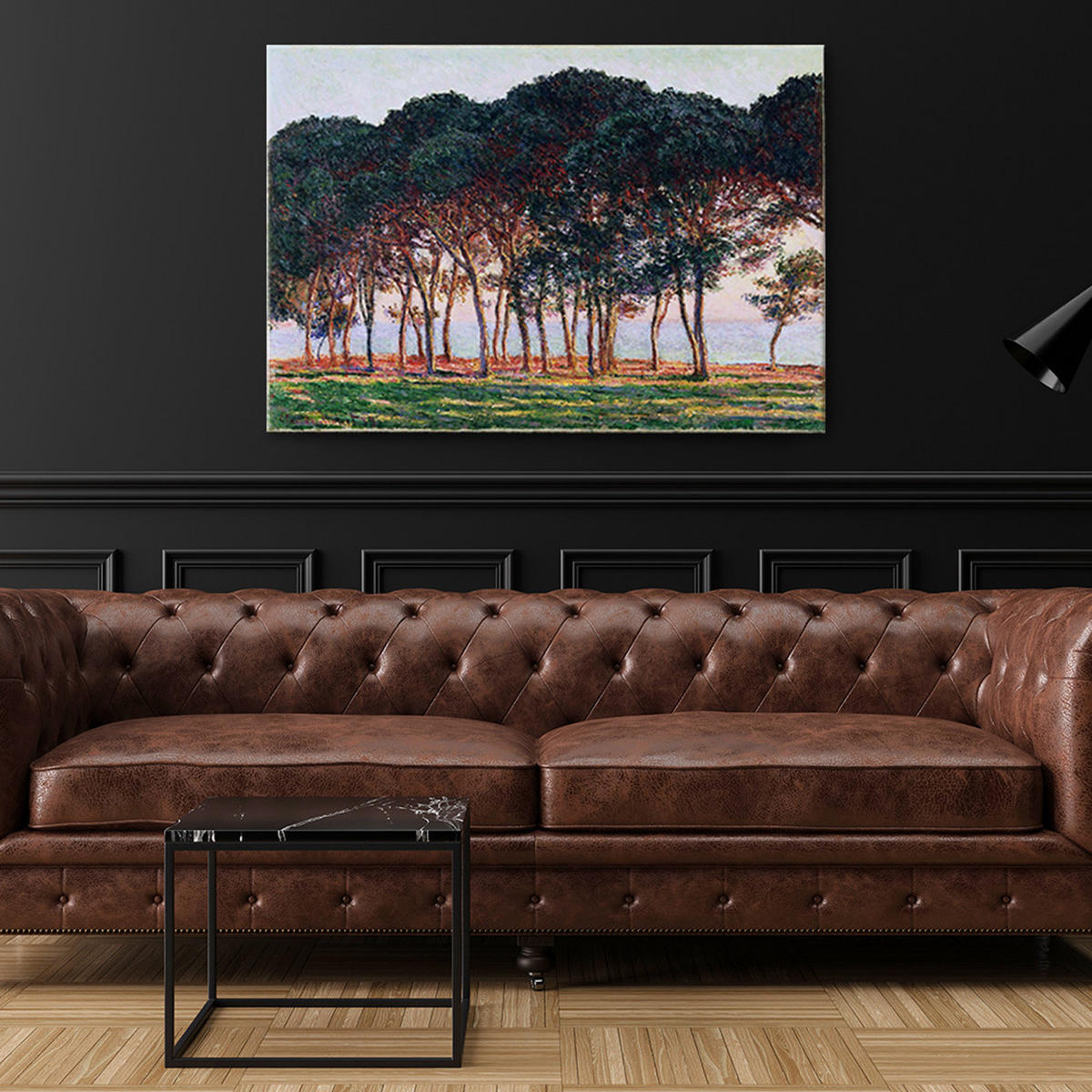 WANDBILD unter den kiefern claude monet - Multicolor, Textil (60/40cm) - Feeby