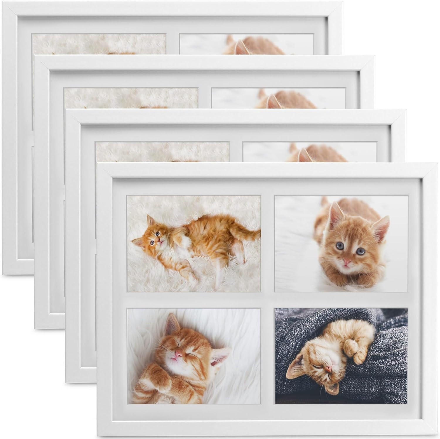 BILDERRAHMEN Galeria 10x15cm Weiß (4tlg) - Weiß, Holzwerkstoff (30/2/37cm) - BoMoe