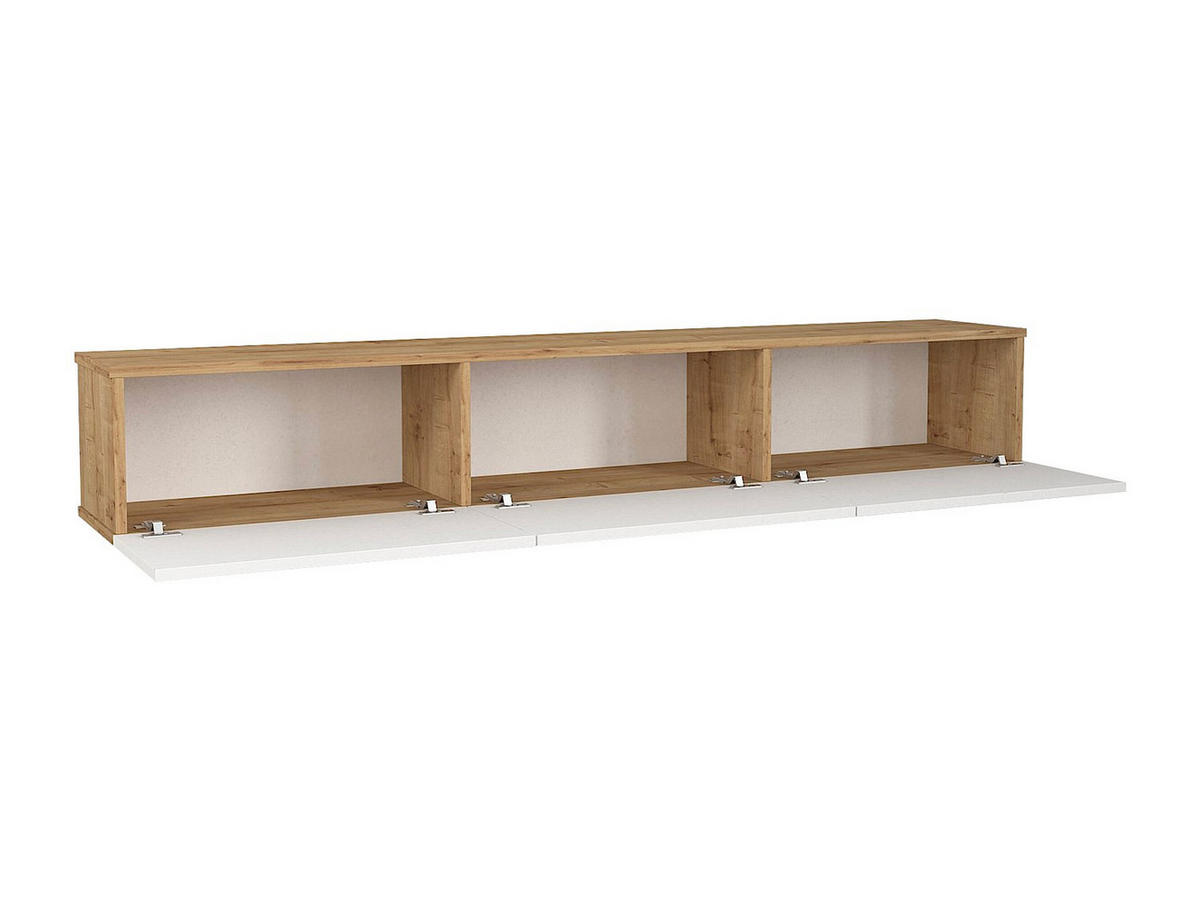 TV-HÄNGESCHRANK - 180cm x 29.5cm - Holzspan - naturfarben hell, weiß - VIKILA - Naturfarben, Holz (180/29.5/29.5cm) - Vente-Unique