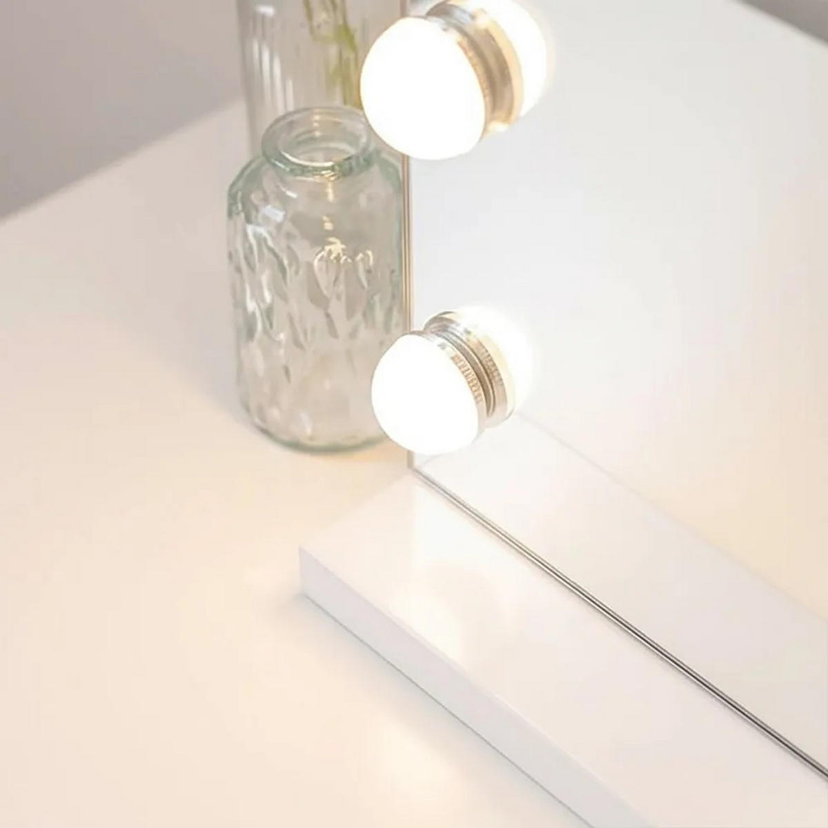 SPIEGEL Rea Led Hollywood White - Weiß, Glas (45/12/58cm) - REA