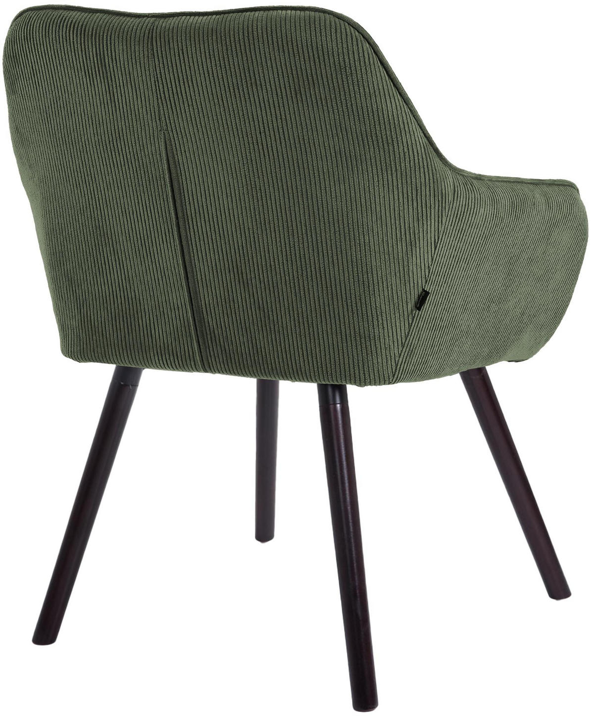 ESSZIMMERSTUHL Dunor Cord Grün Schwarz Wohnzimmerstuhl - Grün, Textil (65/82/64cm) - DELUKE