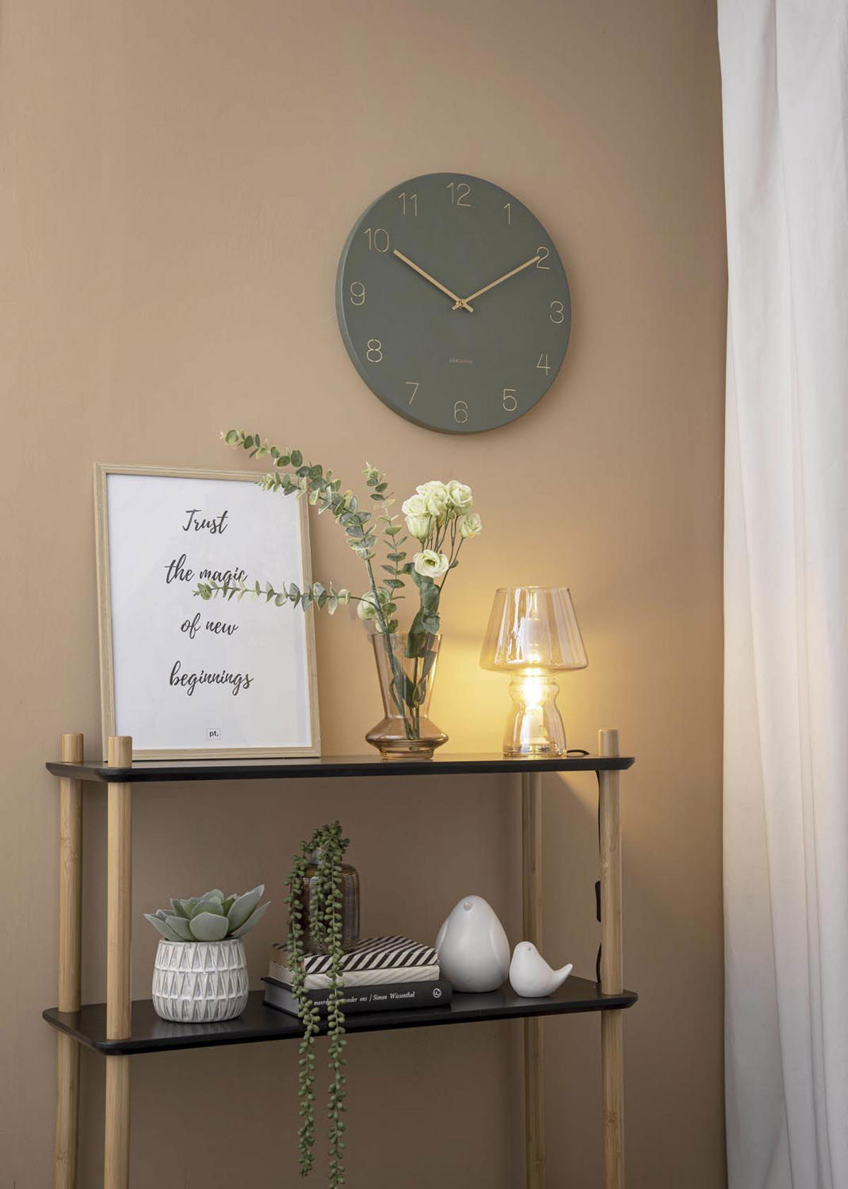 WANDUHR Charmn Ø40 cm - Grün, Metall (40/40/3.5cm) - Karlsson