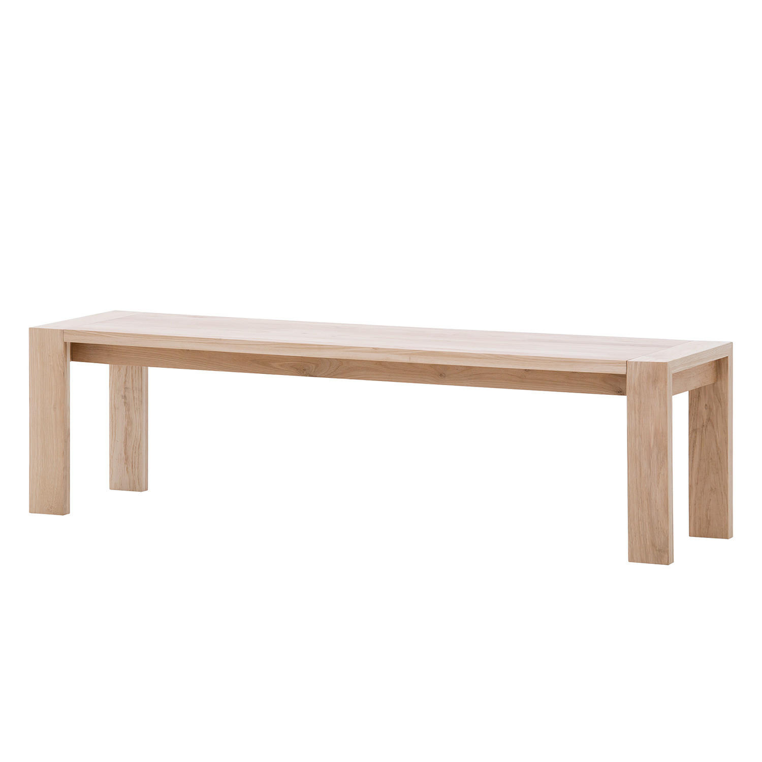 SITZBANK - Eiche massiv - Eichefarben, Holz (145/45/39cm) - home24