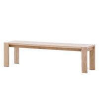 SITZBANK - Eiche massiv - Eichefarben, Holz (145/45/39cm) - home24
