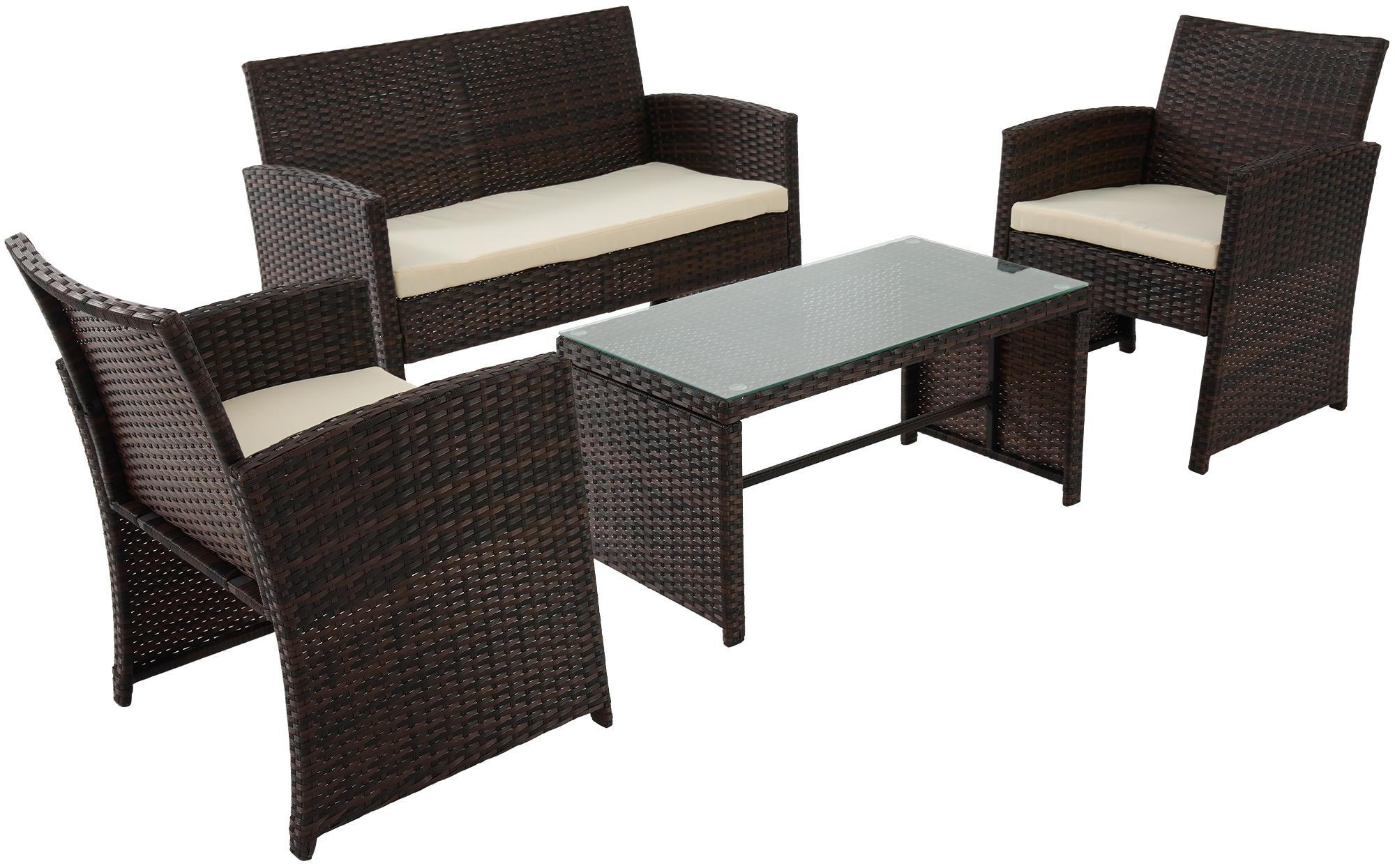 GARTENSITZGRUPPE Metall Braun (4-teilig) - Braun, Metall - CLP