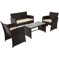 GARTENSITZGRUPPE Metall Braun (4-teilig) - Braun, Metall - CLP