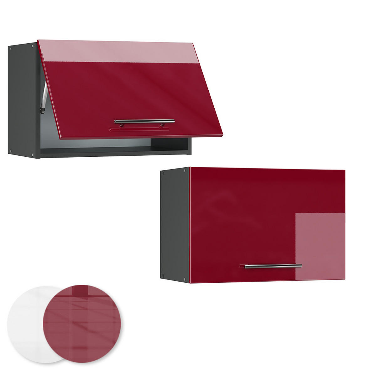 HÄNGESCHRANK Fame-Line Bordeaux Hochglanz 60 cm Flach - Bordeaux/Anthrazit, Holzwerkstoff (60/40/34.1cm) - Vicco