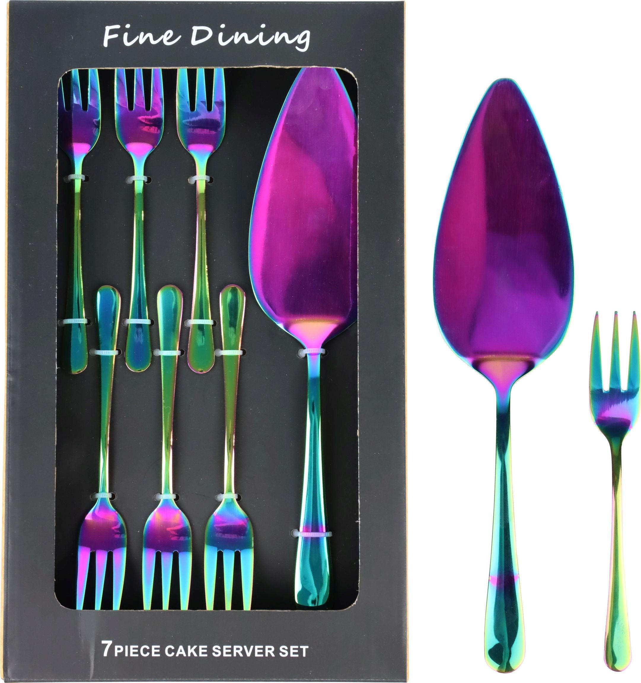 KUCHENBESTECKSET Rainbow 7-tlg. - Multicolor, Metall - FURNARO