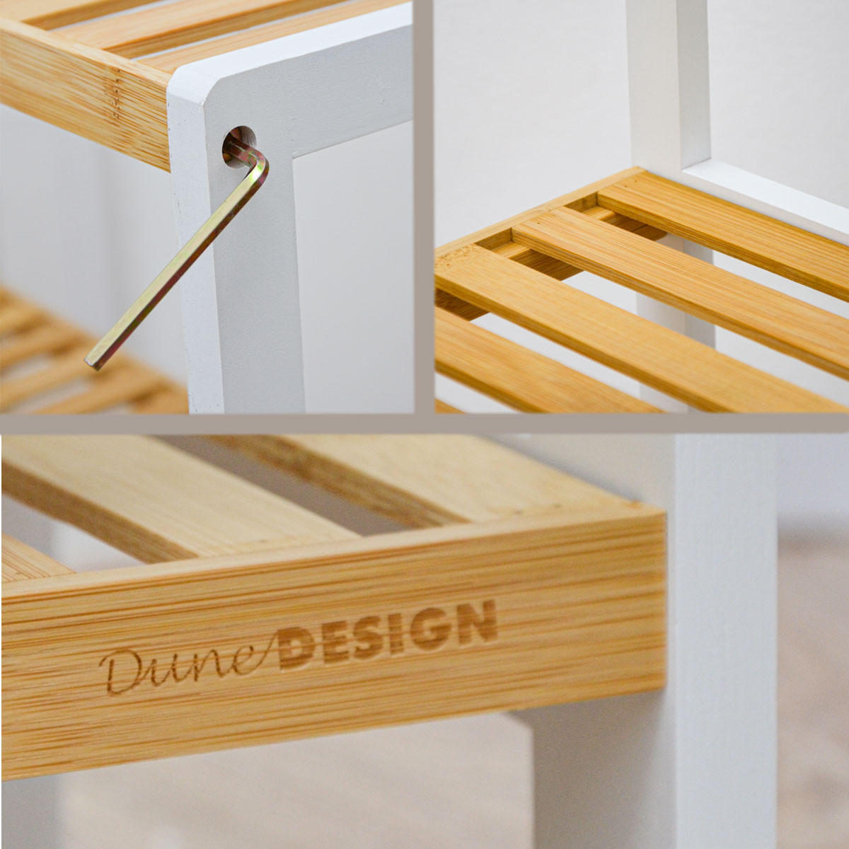 BAMBUS-SCHUHREGAL, 70/33/26 cm, Weiss - Weiß, Holz (26/33/70cm) - Dunedesign