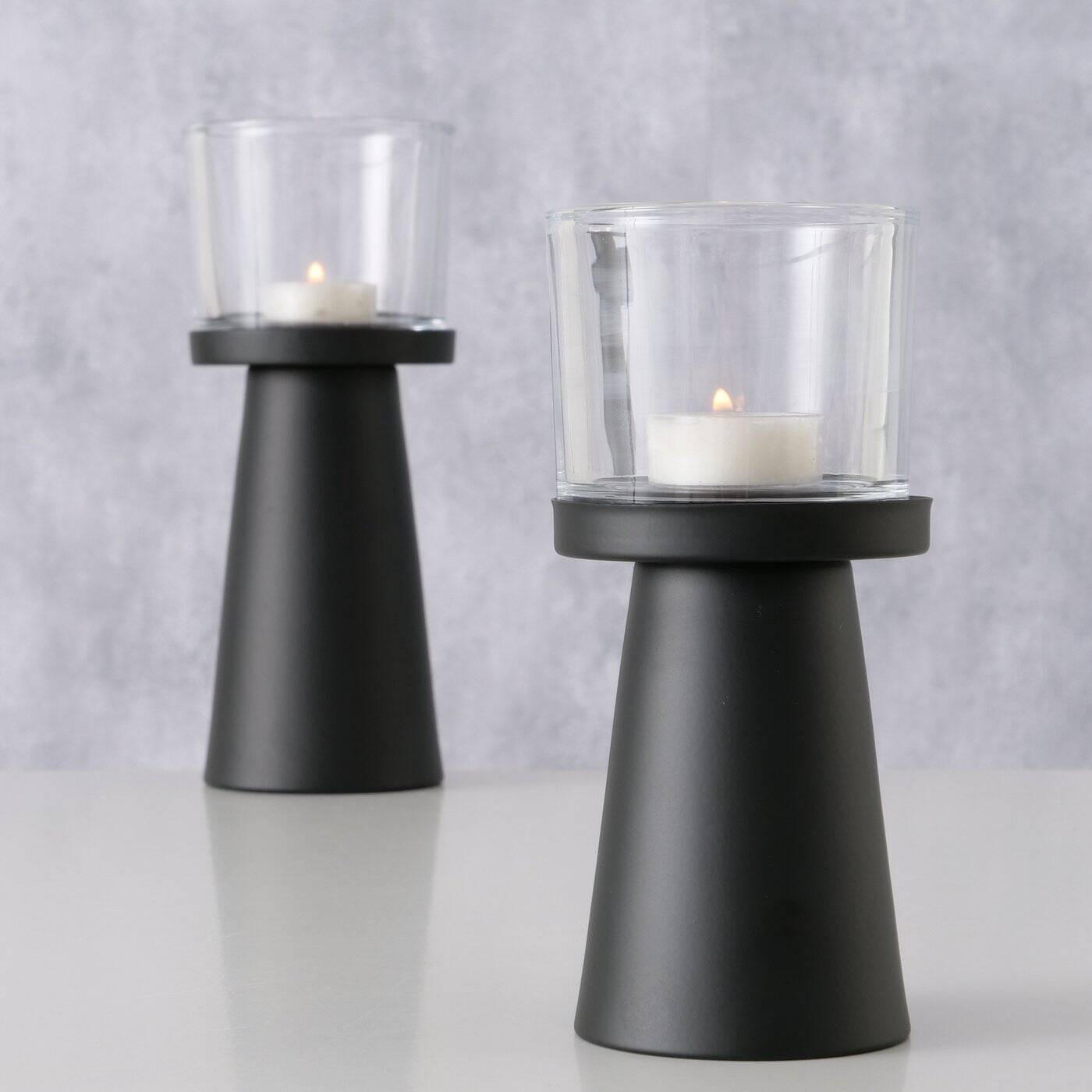 KERZENHALTER Pius, 2er-Set - Schwarz, Metall (9/23/9cm) - Boltze Home