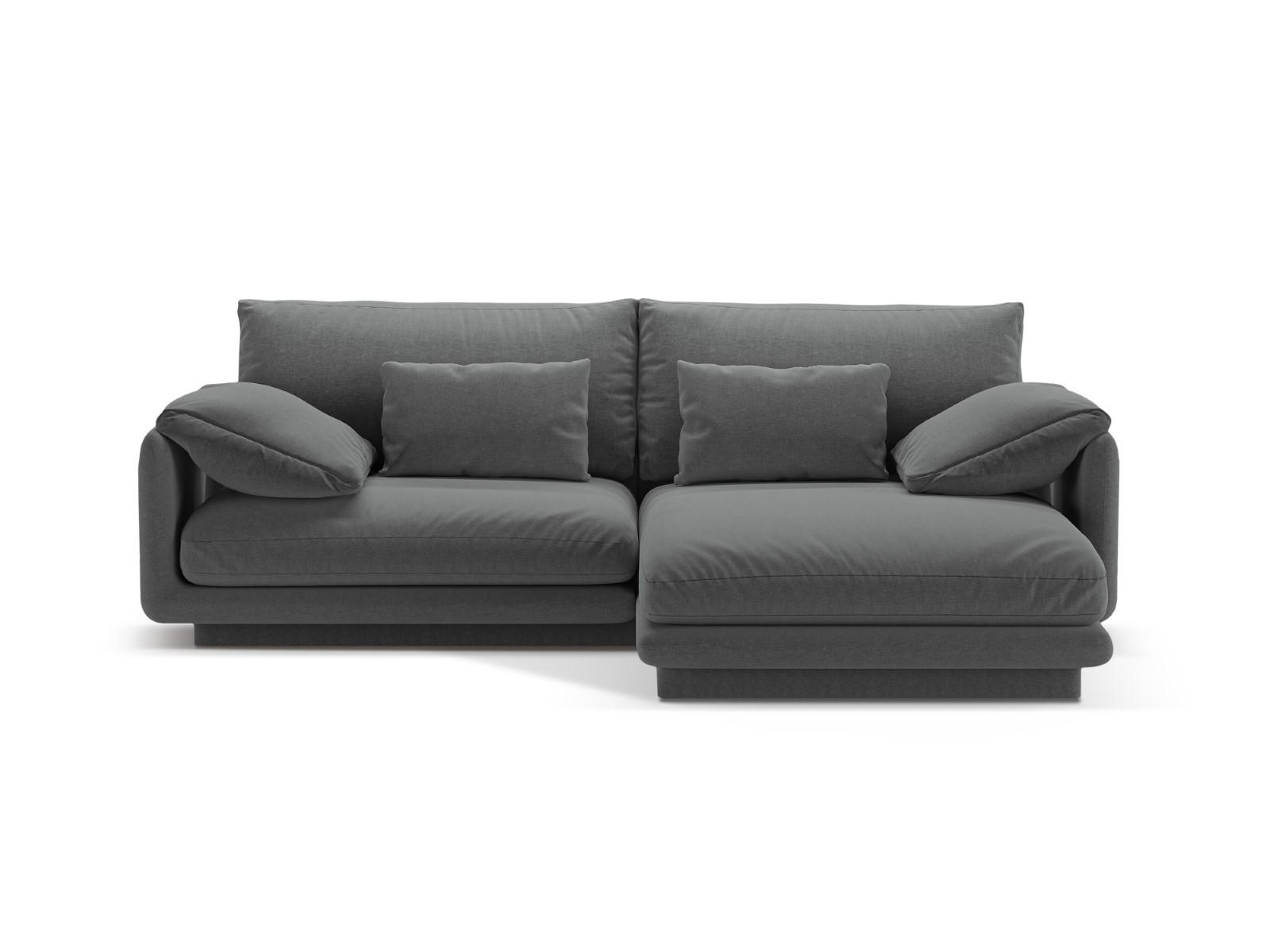 ECKSOFA rechts Torino aus strukturiertem Stoff dunkelgrau 3 Sitzplätze - Dunkelgrau, Textil (170/220cm) - Micadoni