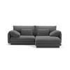 ECKSOFA rechts Torino aus strukturiertem Stoff dunkelgrau 3 Sitzplätze - Dunkelgrau, Textil (170/220cm) - Micadoni