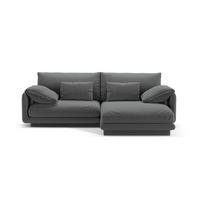 ECKSOFA rechts Torino aus strukturiertem Stoff dunkelgrau 3 Sitzplätze - Dunkelgrau, Textil (170/220cm) - Micadoni