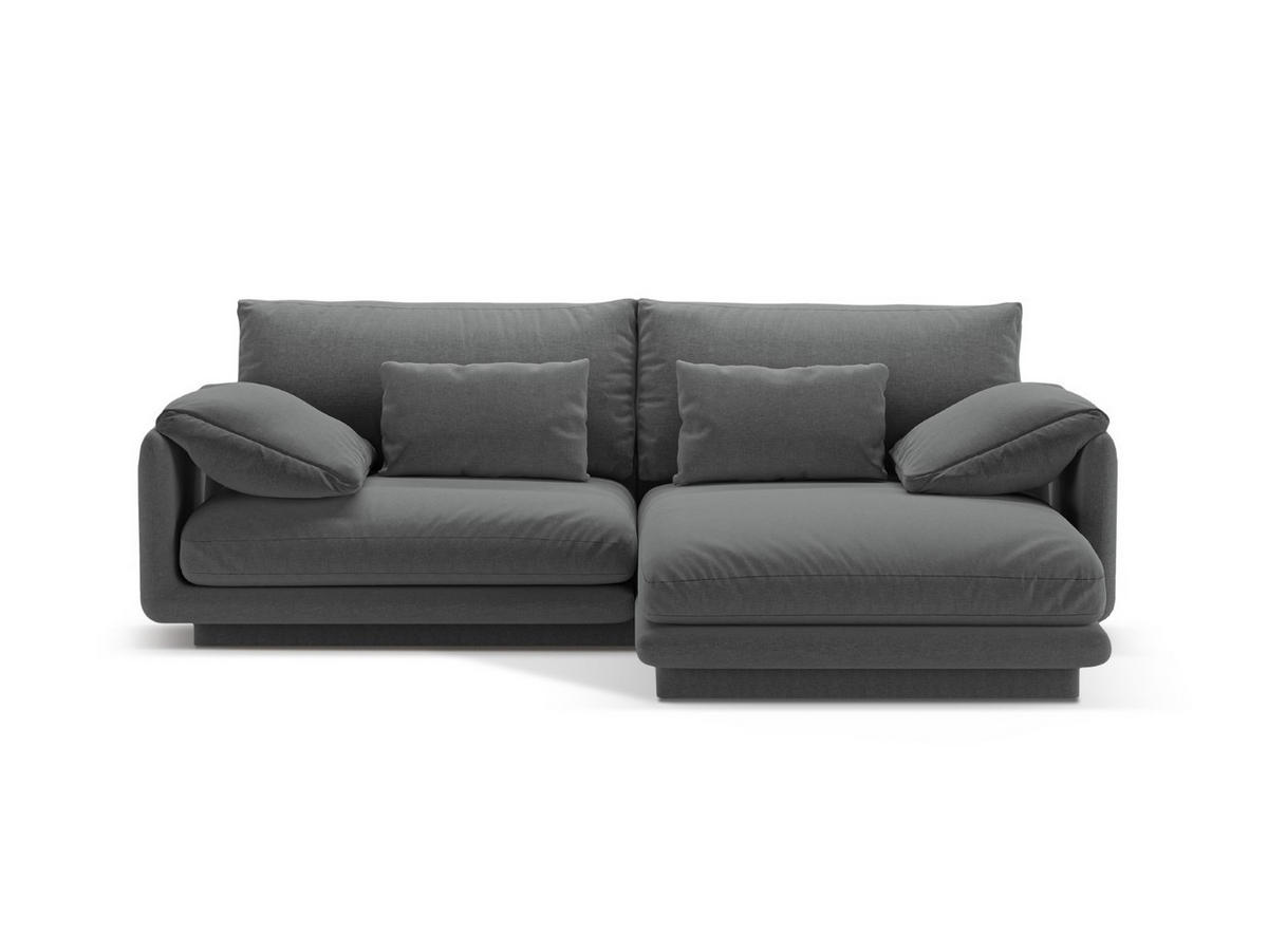 ECKSOFA rechts Torino aus strukturiertem Stoff dunkelgrau 3 Sitzplätze - Dunkelgrau, Textil (170/220cm) - Micadoni