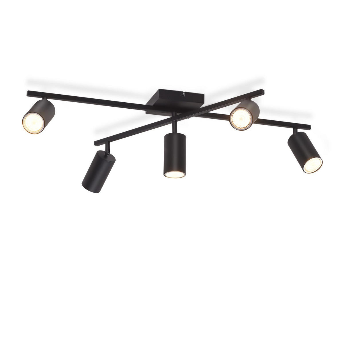 STRAHLER Berlinchen 5-flammig 77.5/57.5/21 cm - Schwarz, Metall (77.5/57.5/21cm) - Nettlife