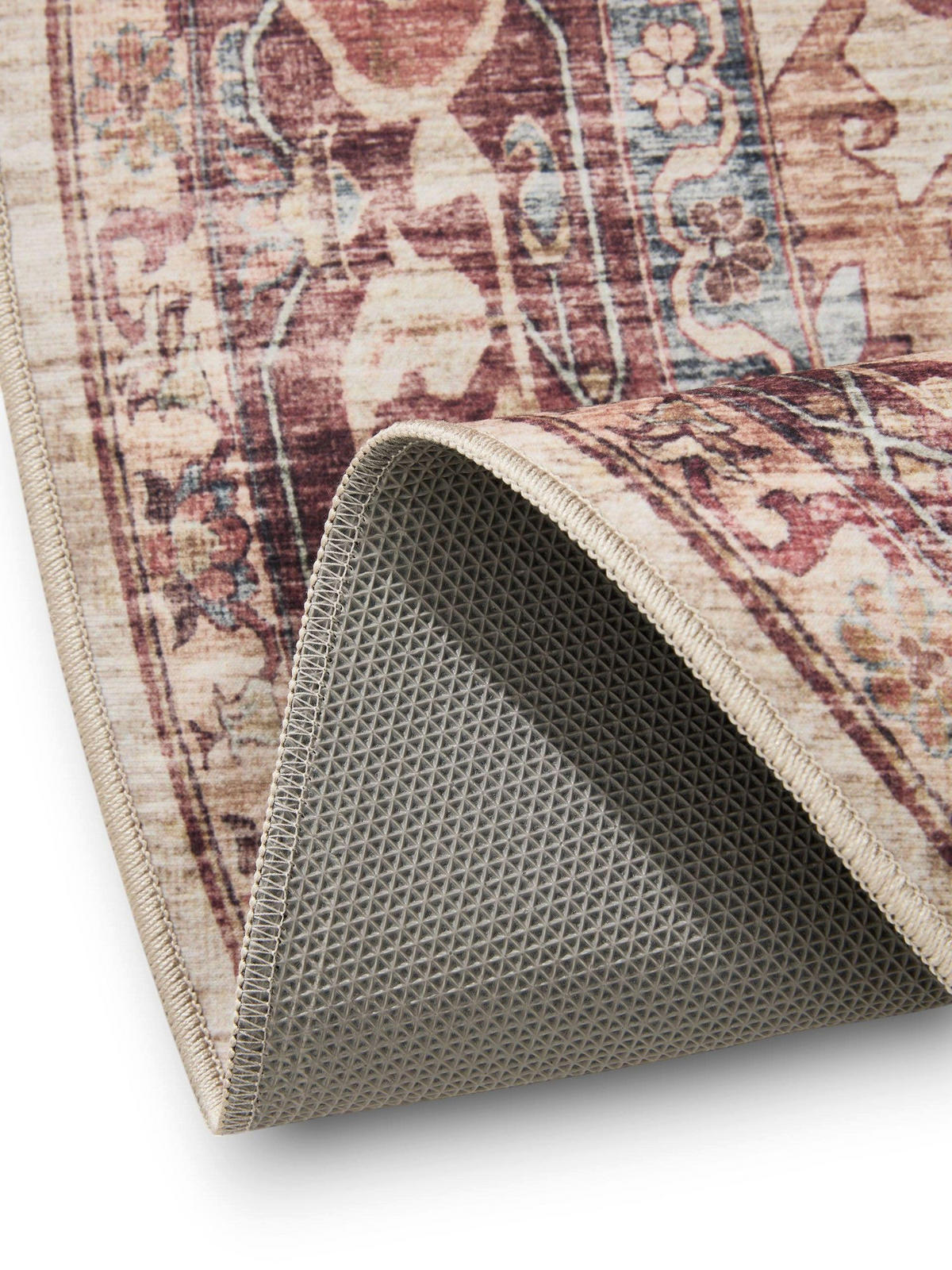 VINTAGE-TEPPICH George waschbar ø 160 cm rund - Pink/Multicolor, Kunststoff (160/160cm) - benuta
