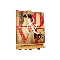 HOLZBILD Rot 60/60 cm - Rot/Braun, Holz/Metall (1.68/60cm) - KUNSTLOFT