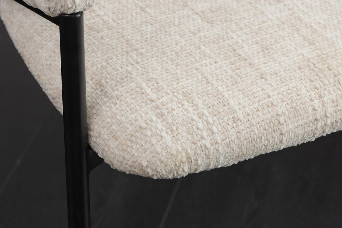 STUHL NOBLESSE Chenille Beige 80 cm - Beige/Schwarz, Kunststoff/Textil (52/77/60cm) - riess-ambiente