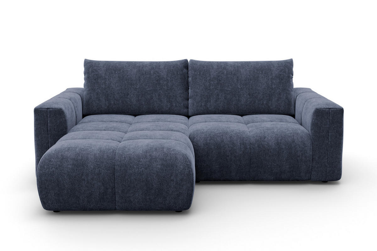 ECKSOFA VERONA 3-Sitzer links, Marineblau - Blau/Schwarz, Holz/Textil (224/173cm) - Courtois Laville