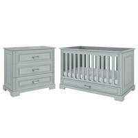 POKOJ PRO MIMINKO 2DÍLNÝ Grey - šedá, kompozitní dřevo (152/92/83cm) - Petits-meubles