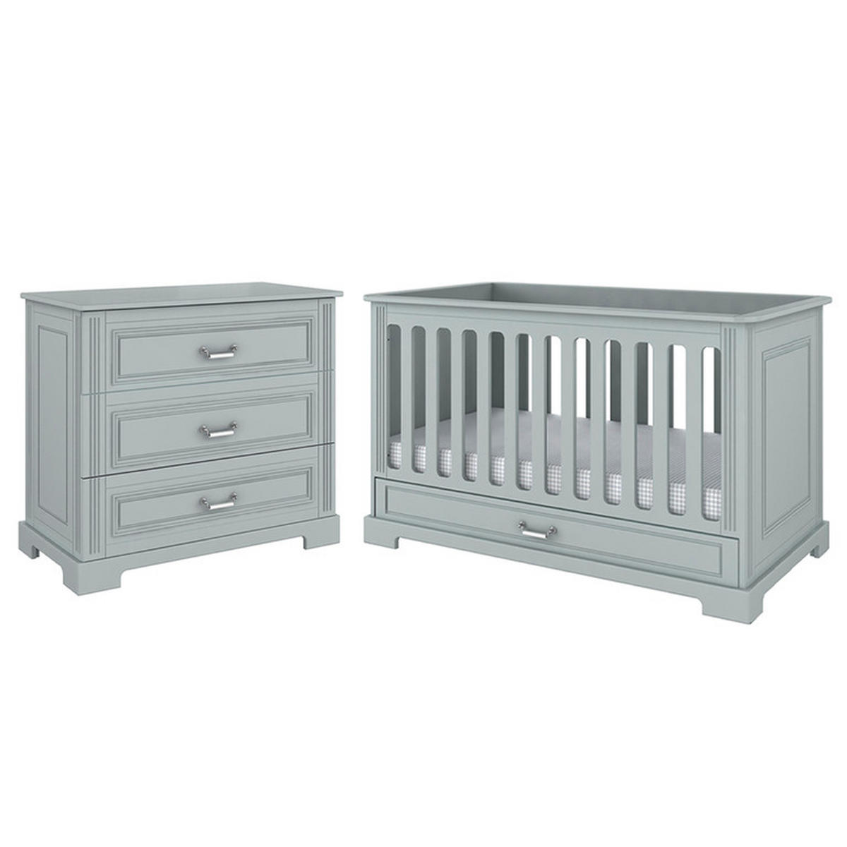 POKOJ PRO MIMINKO 2DÍLNÝ Grey - šedá, kompozitní dřevo (152/92/83cm) - Petits-meubles