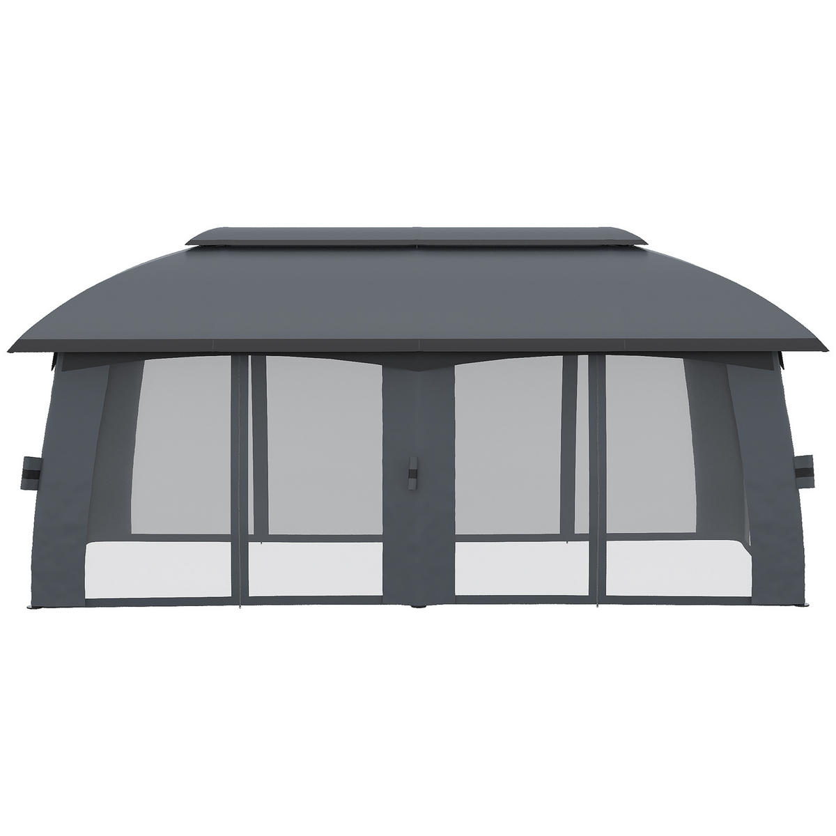 PAVILLON, Dunkelgrau, Galvanisiertes Metall, Polyester, Nylon - Dunkelgrau, Metall (600/278/300cm) - Outsunny