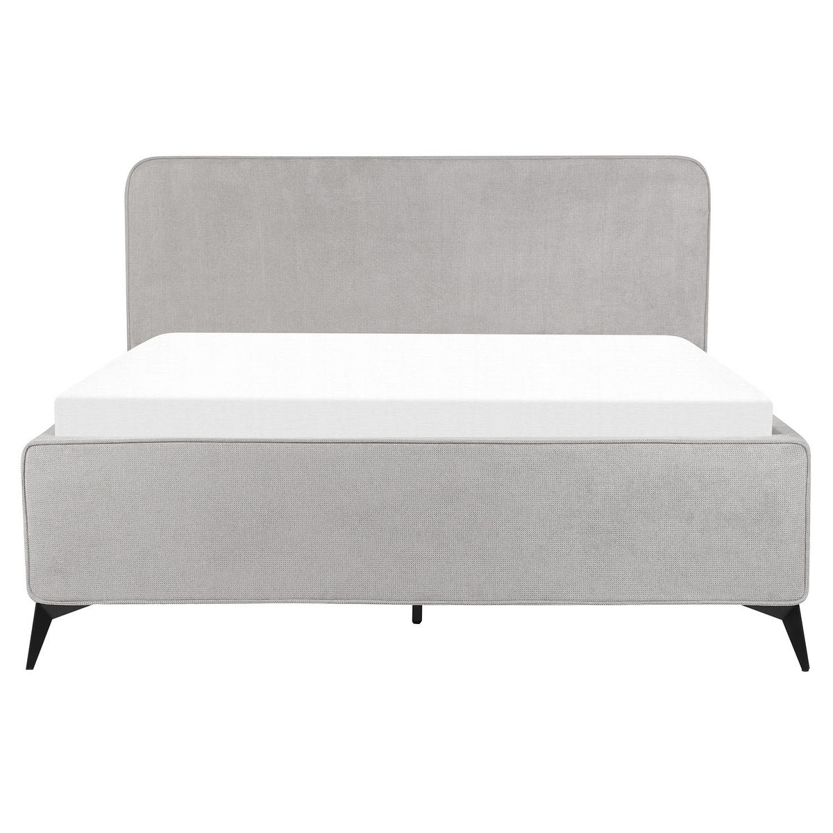 POLSTERBETT mit Lattenrost 160x200 cm Grau Valognes - Hellgrau, Textil (160/200cm) - Beliani