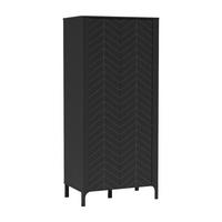 KLEIDERSCHRANK Malumi MM-7 90 x 197 x 54,5 cm Schwarz Paintflow - Schwarz, Holzwerkstoff (90/197/54.5cm) - Koseto