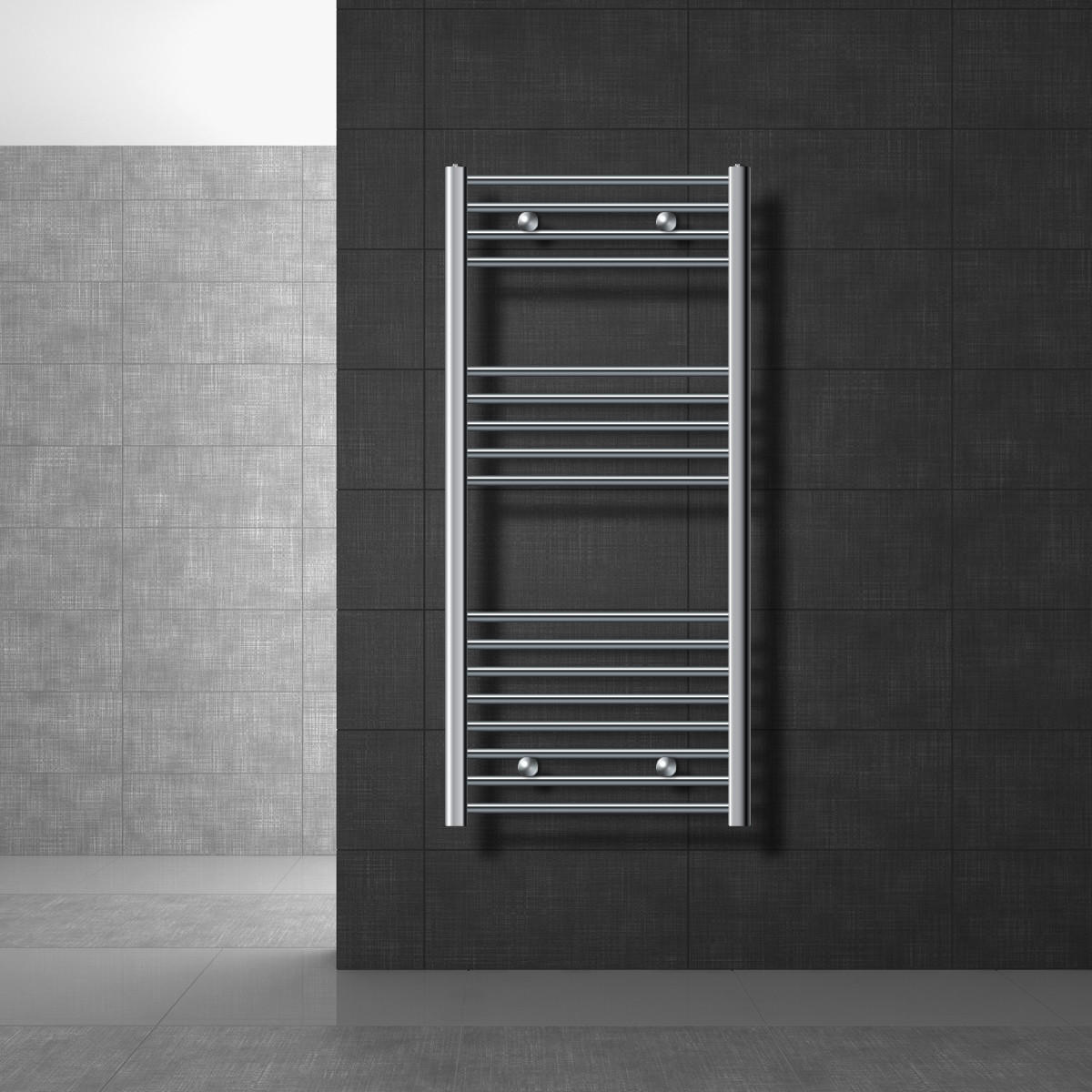 BADHEIZKÖRPER Sahara 600x1200 mm Chrome gebogen mit Seitenanschluss - Chromfarben, Metall (60/120/5cm) - LuxeBath