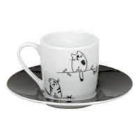 ESPRESSO Set Funny Cats , 2-tlg. - Naturfarben, Keramik (0.09L) - Könitz