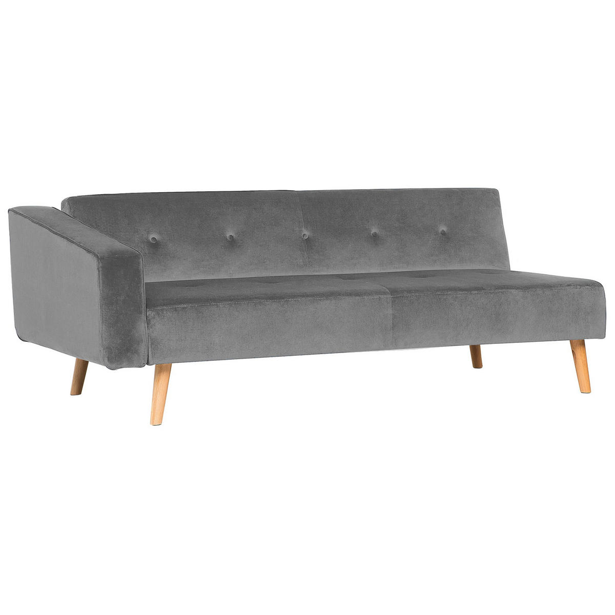 ECKSOFA Samtstoff Grau Vadso - Grau, Textil (303/98cm) - Beliani