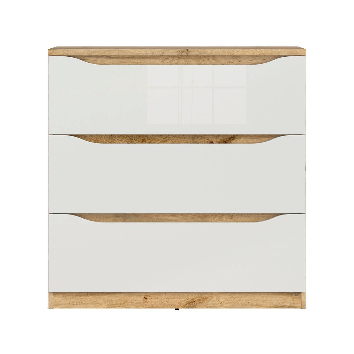 KOMMODE June Weiß und Holz - Weiß, Holzwerkstoff (90/92/40cm) - Petits-meubles
