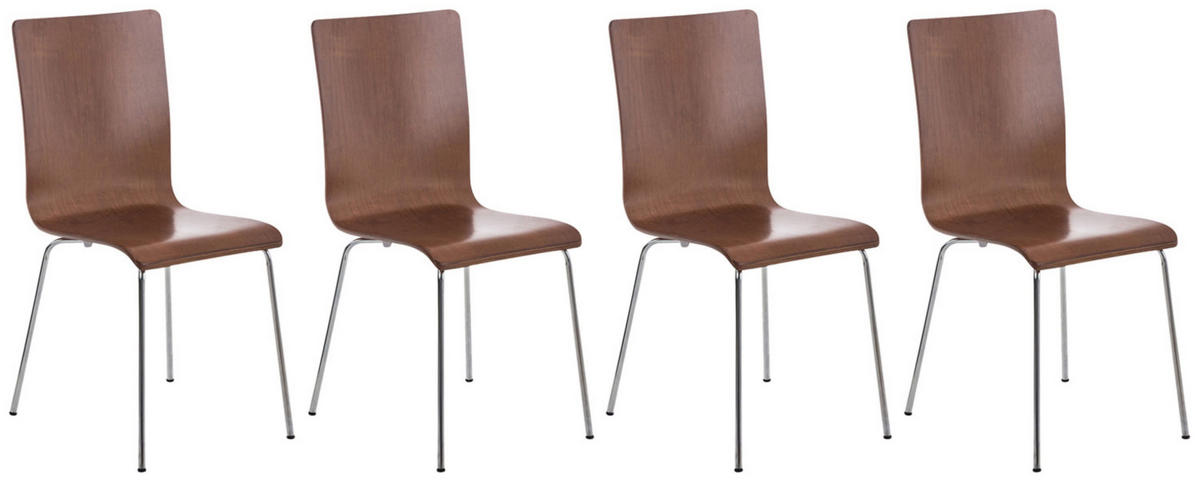 BESUCHERSTUHL Apeldoorn - 2er Set braun - Braun, Holz (43/87/47cm) - TPFLiving