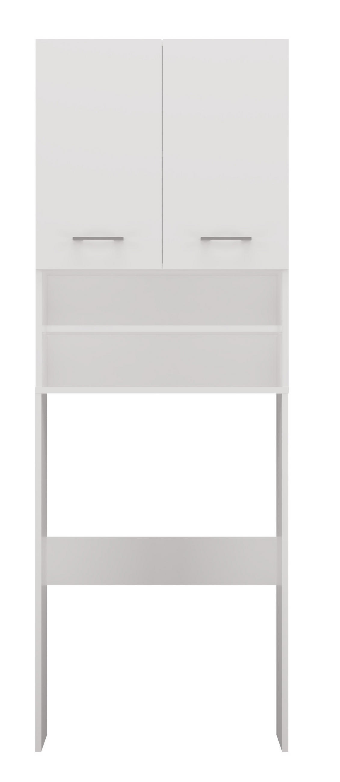 WASCHMASCHINENSCHRANK Überbau mit Regal und Türen - Weiß, Holzwerkstoff (64/180/30cm) - CDF