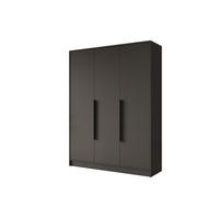 KLEIDERSCHRANK - PORTO - 150 - Schwarz - Schwarz, Holzwerkstoff (150/200/51cm) - ALTDECOR