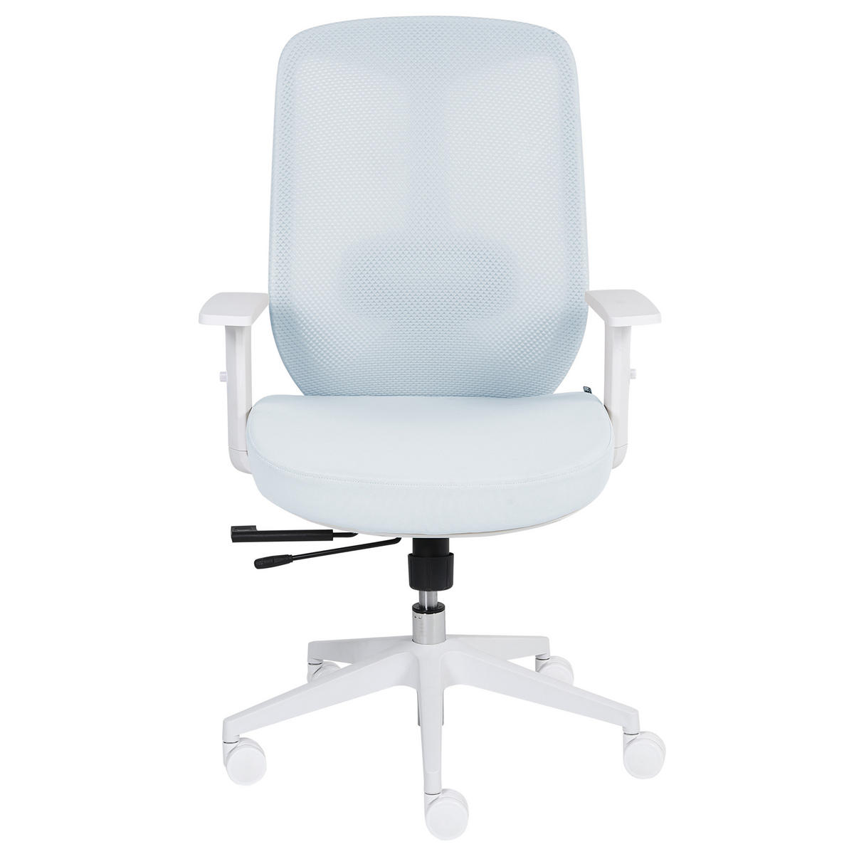 KANCELÁŘSKÁ ŽIDLE Látka Světle modrá Zelar - bílá/modrá, textil (64/115/60cm) - Beliani