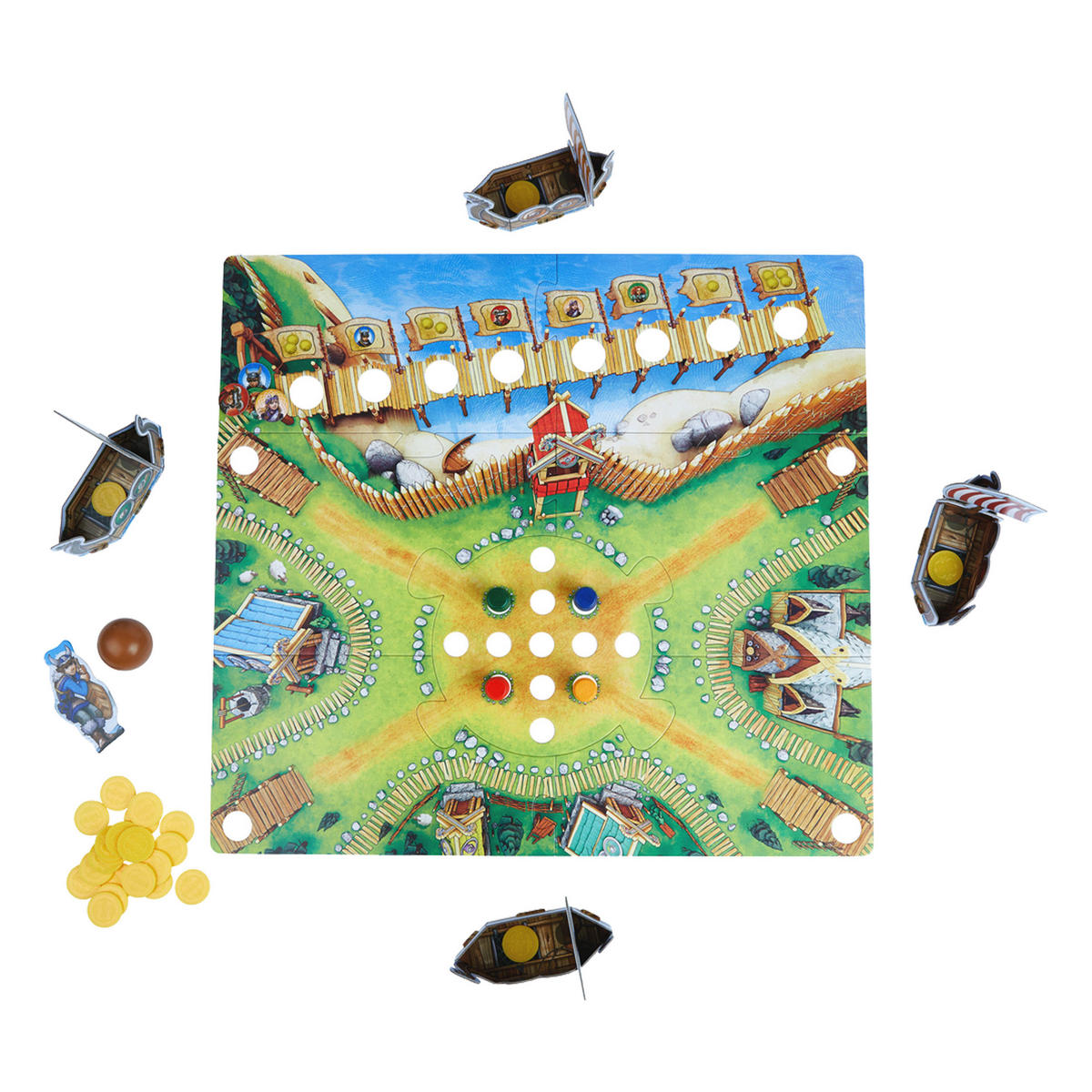 BRETTSPIEL Tal der Wikinger - Multicolor, Naturmaterialien (22/31cm)