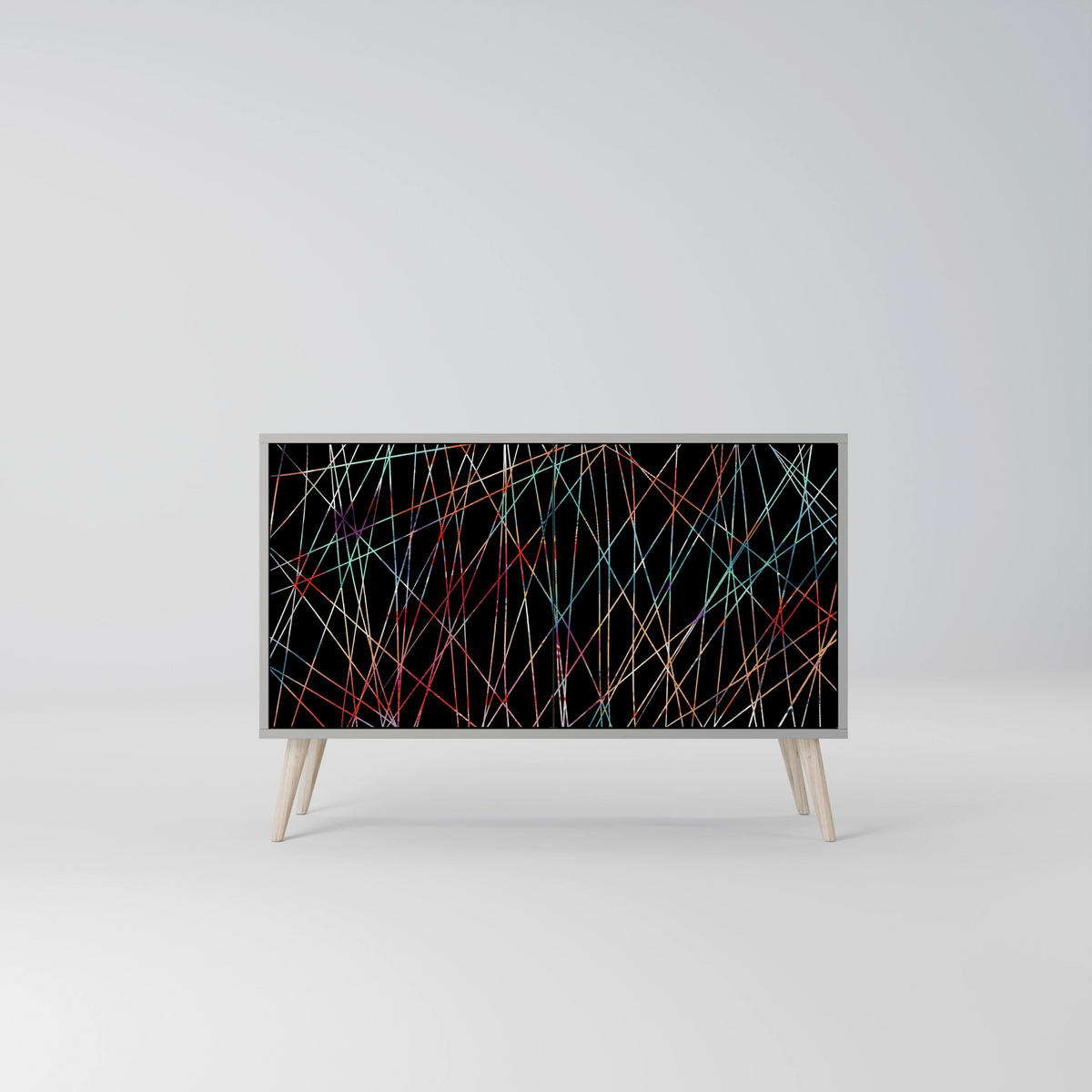 SIDEBOARD LUMINOUS SNARE, Eicheneffekt, 111x42x77,5 cm, 2 Türen - Eichefarben/Buchefarben, Holzwerkstoff/Buchenholz (111/77.5/42cm) - SpaceRebels