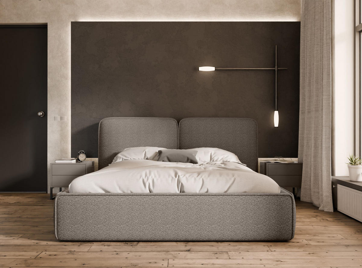 POLSTERBETT Lauga 200x200 cm, Braun - Braun, Textil (200/200cm) - Fedve