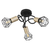 LED DECKENLEUCHTE Metall Schwarz Gitteroptik - Schwarz, Metall (38/38/21cm)