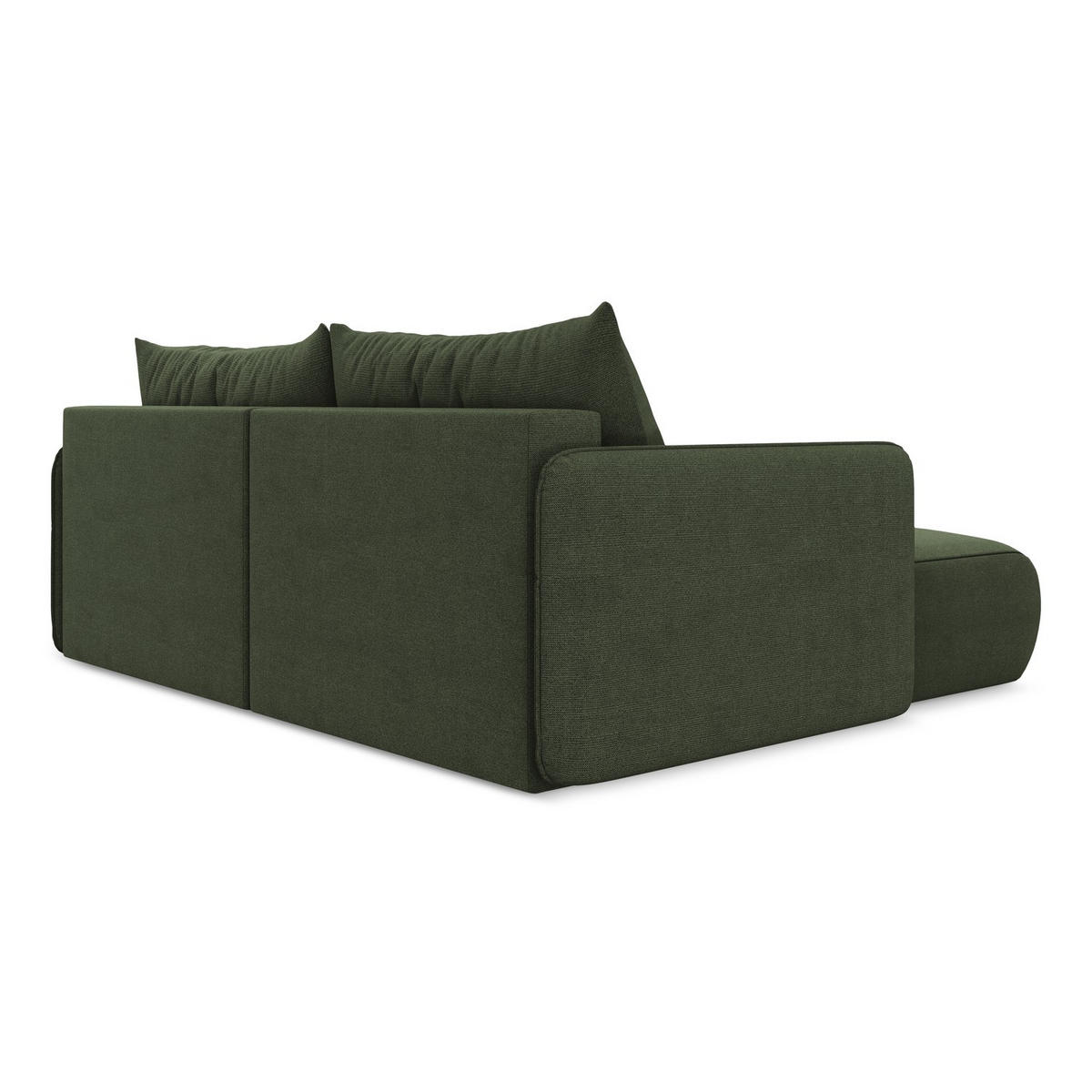 ECKSOFA mit Schlaffunktion Strukturstoff Stoff Grün - Schwarz/Olivgrün, Kunststoff/Textil (148/207cm) - LaMiaSofa