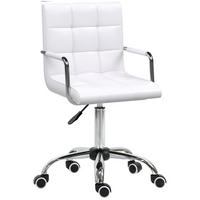 BÜROSTUHL Drehstuhl Rollhocker Drehhocker Arbeitshocker Stuhl Sessel Weiß - Weiß, Kunststoff (54/99/52.5cm) - HOMCOM