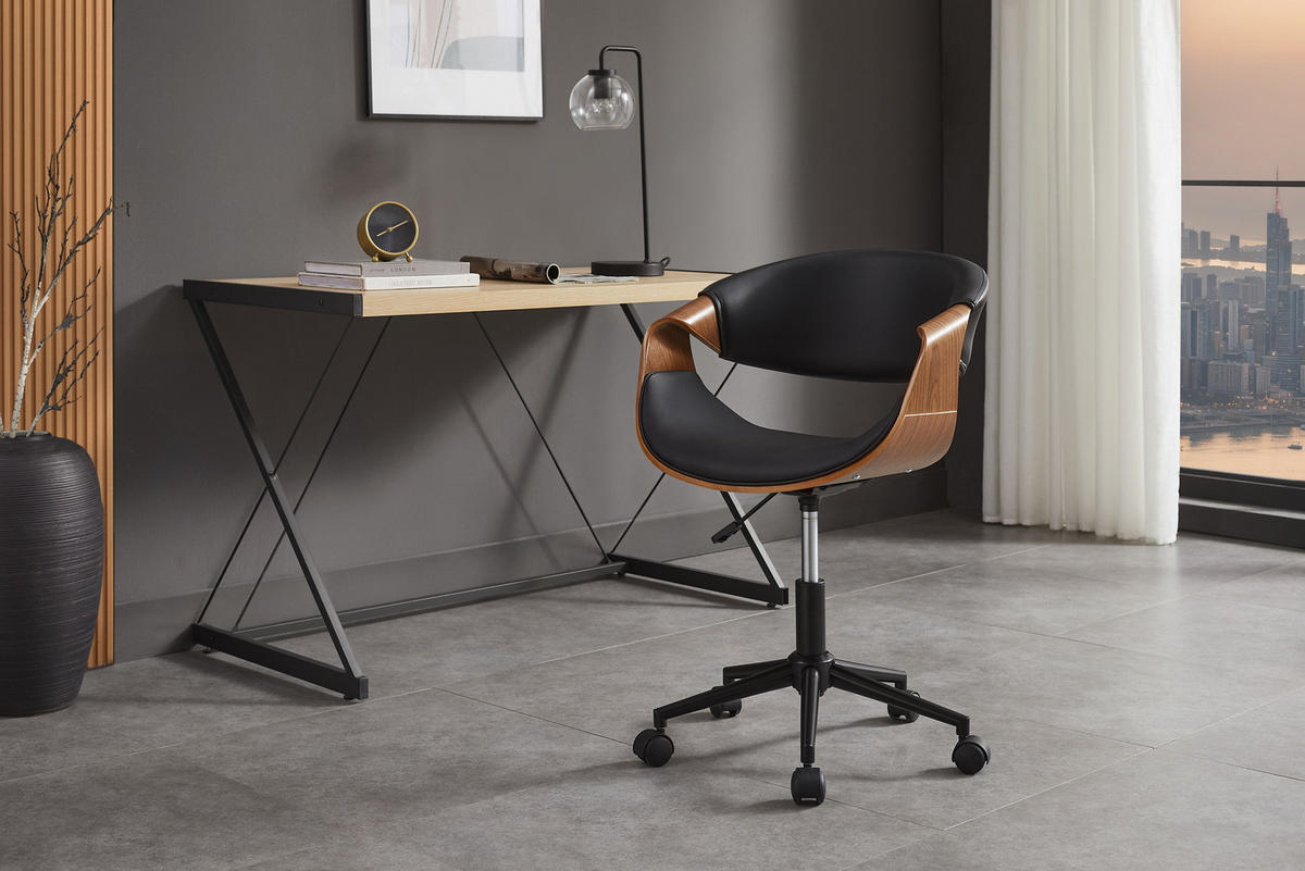 STUHL ORGANIC Holz Schwarz 85 cm - Schwarz, Holz/Textil (55/73/57cm) - riess-ambiente