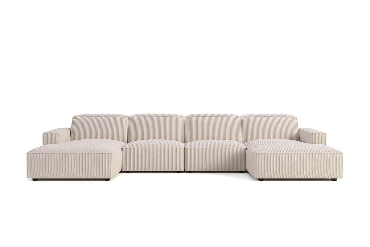 ECKSOFA Cursal U-Form, Stoff Poso, Beige - Creme, Holz (364/166cm) - Kaiser Möbel
