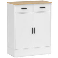 KOMMODE mit Stauraum, 2 Schubladen, verstellbar, Weiß - Multicolor/Schwarz, Holzwerkstoff (35/90.3/68.6cm) - HOMCOM