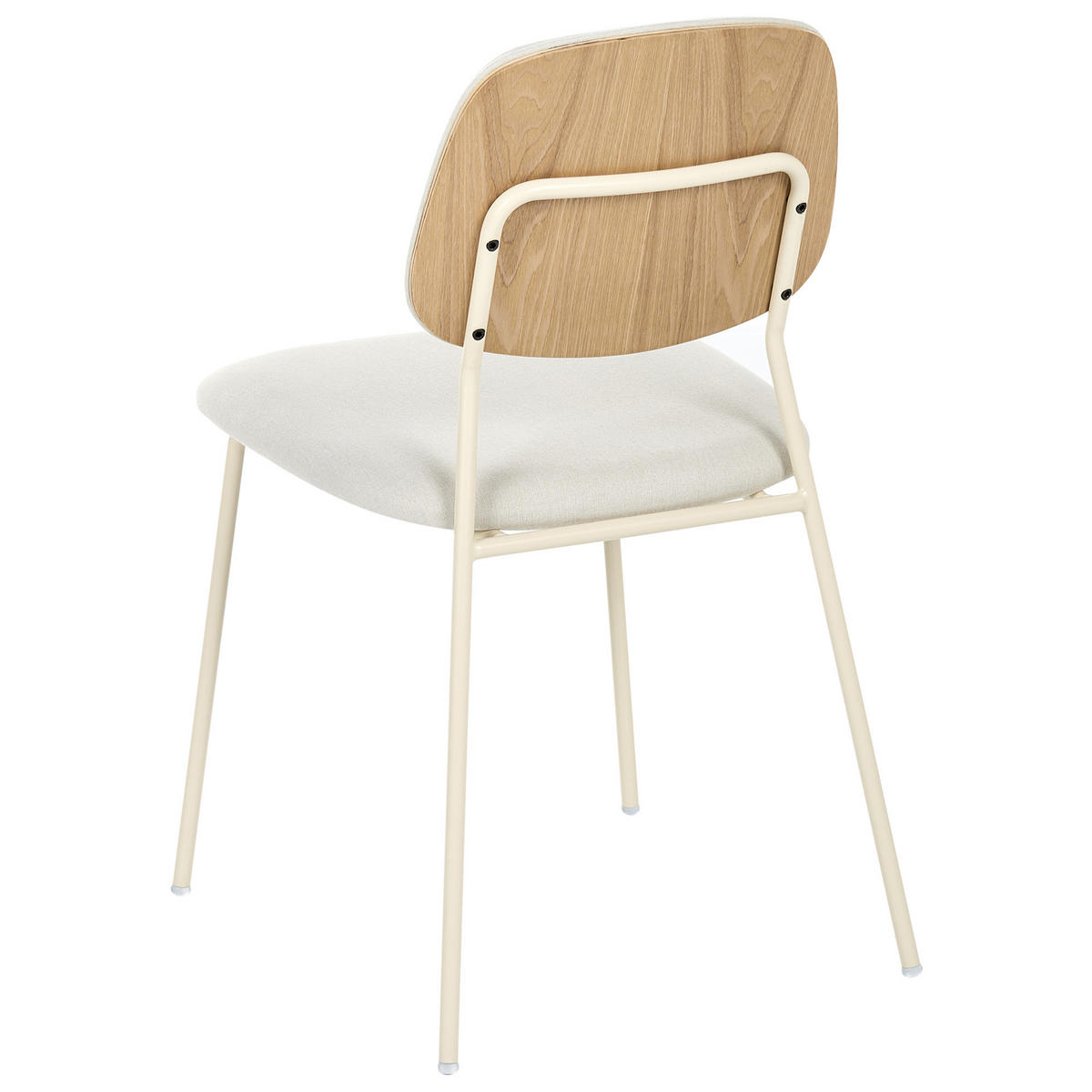 ESSZIMMERSTUHL 4er Set Stoff Cremeweiß Riley - Beige/Weiß, Textil/Metall (48/83/52cm) - Beliani