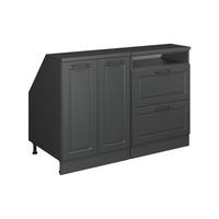 KUHINJSKI ORMAR ZA KOSINE KROVA R-Line Antracit u rustikalnom stilu 120 cm Set od 2 korpusa ormara, dubina 60 cm - antracit, drvni materijal (120/83.8/60cm) - Vicco