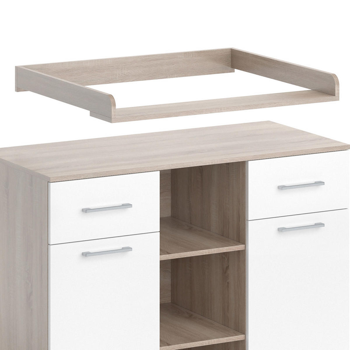 WICKELKOMMODE Leonie Sonoma 113 x 109 cm - Braun/Sonoma Eiche, Holzwerkstoff (113/109/70cm) - Vicco